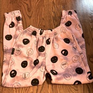 Adika smiley emoji pink joggers sweatpants